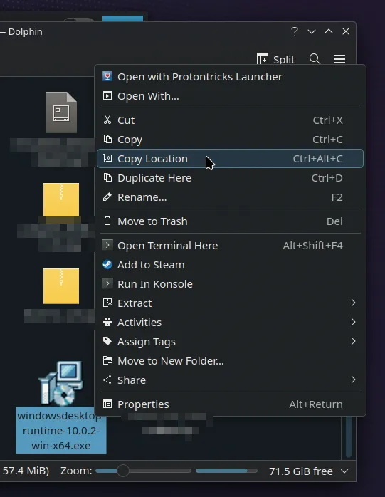 Runtime Copy location