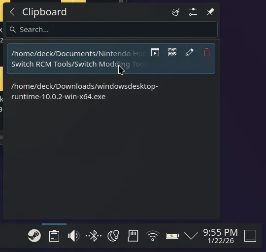 SteamOS Clipboard